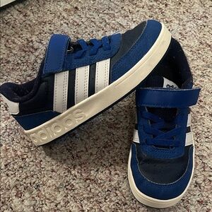 Adidas Kids Navy and White Sneakers